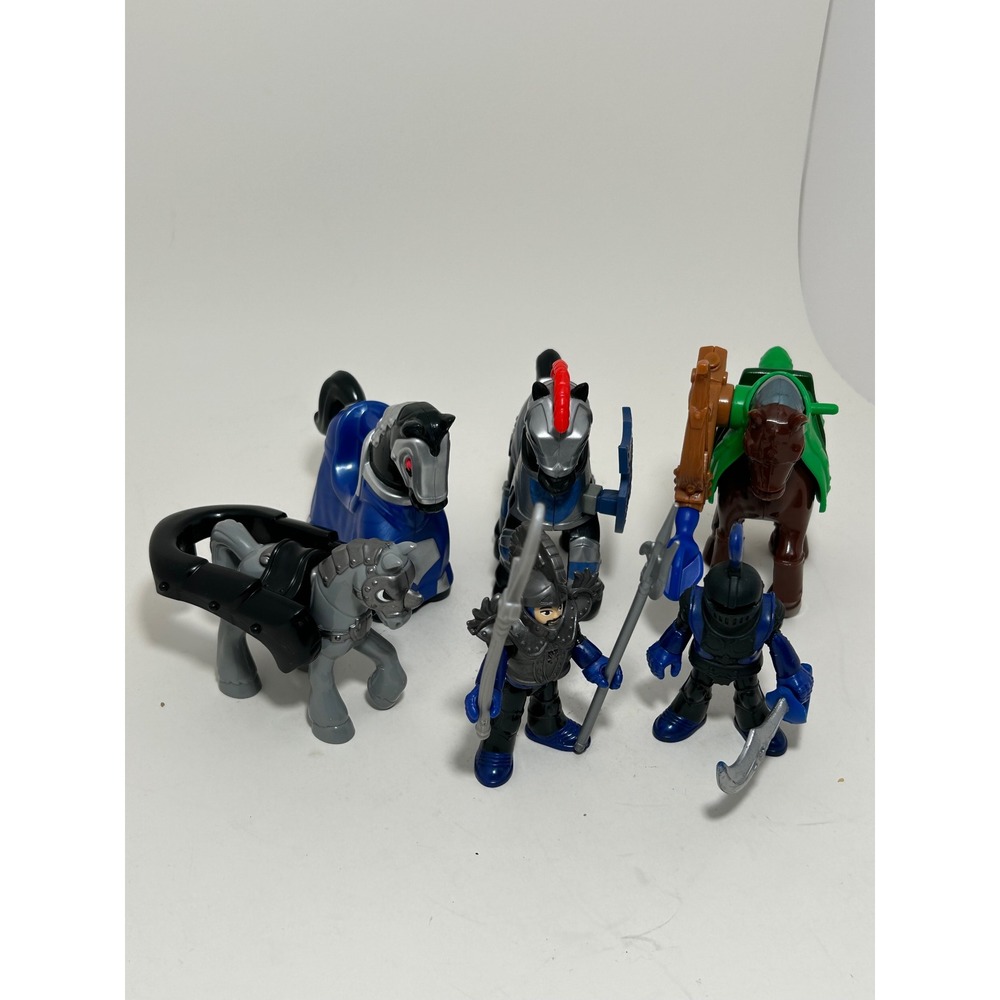Fisher Price Imaginext Knights and Horses Action Figure Lot‎ Medieval Battle Set